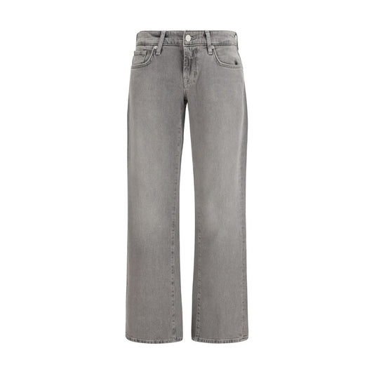 Jeans 7FOR grigi in cotone a gamba dritta