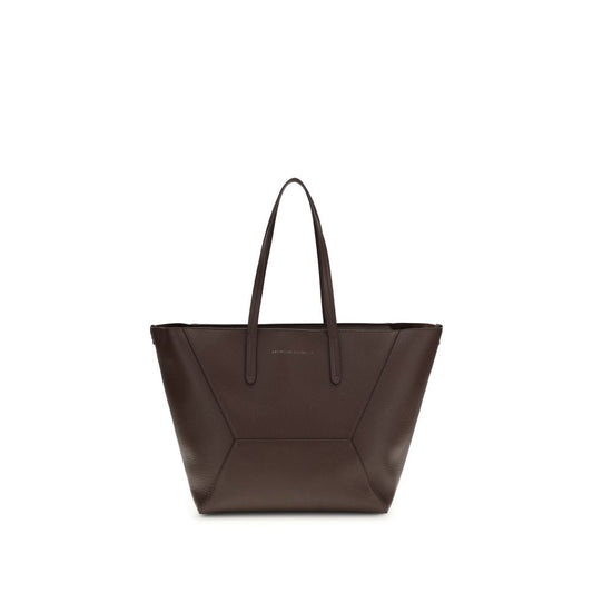 Brunello Cucinelli Borsa a Spalla in Pelle di Vitello Marrone Bos Taurus