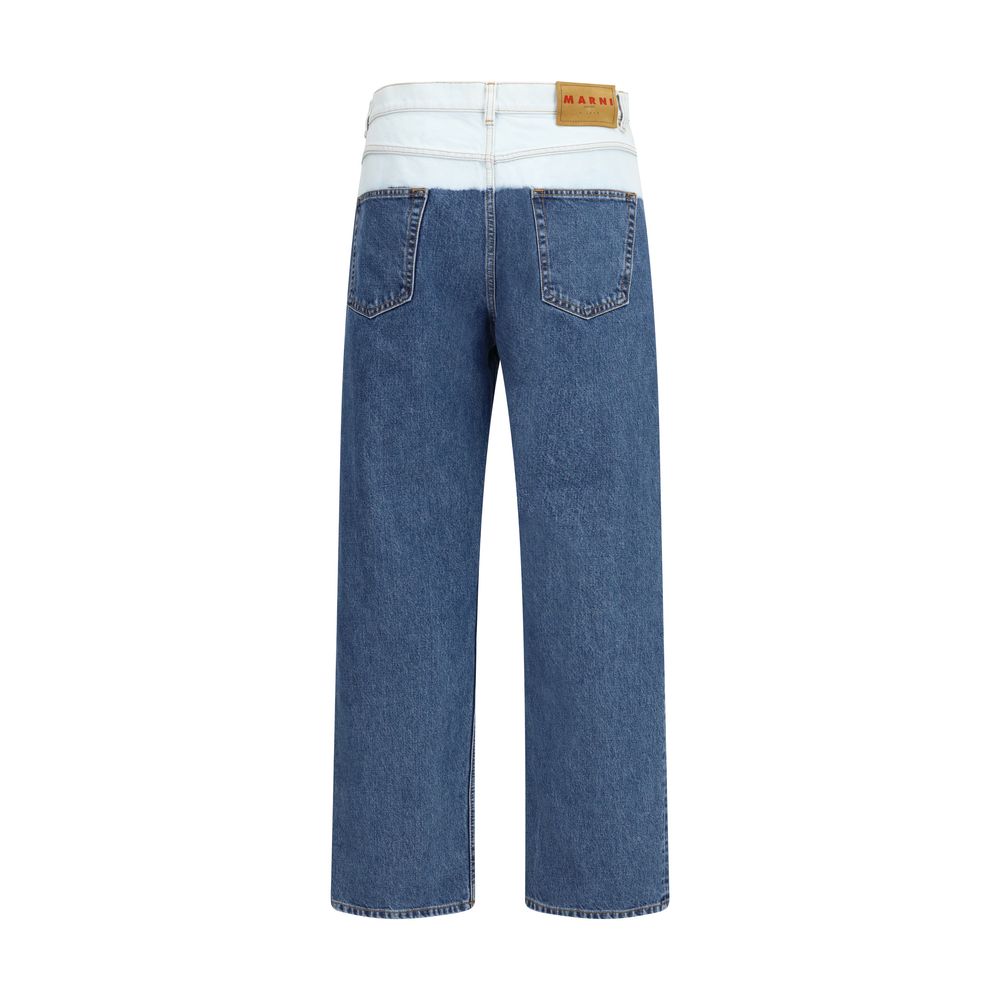 Jeans dritti Marni in cotone blu