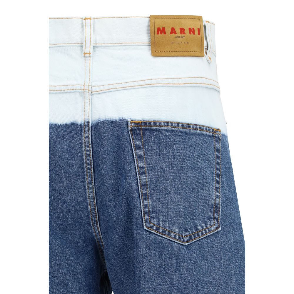 Jeans dritti Marni in cotone blu