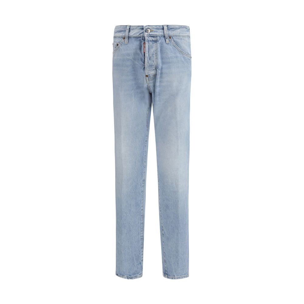 Dsquared² Jeans Blu in Cotone a Gamba Dritta