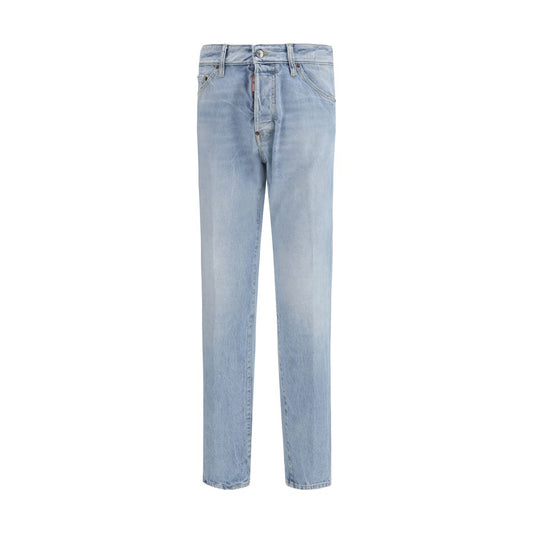 Dsquared² Jeans Blu in Cotone a Gamba Dritta