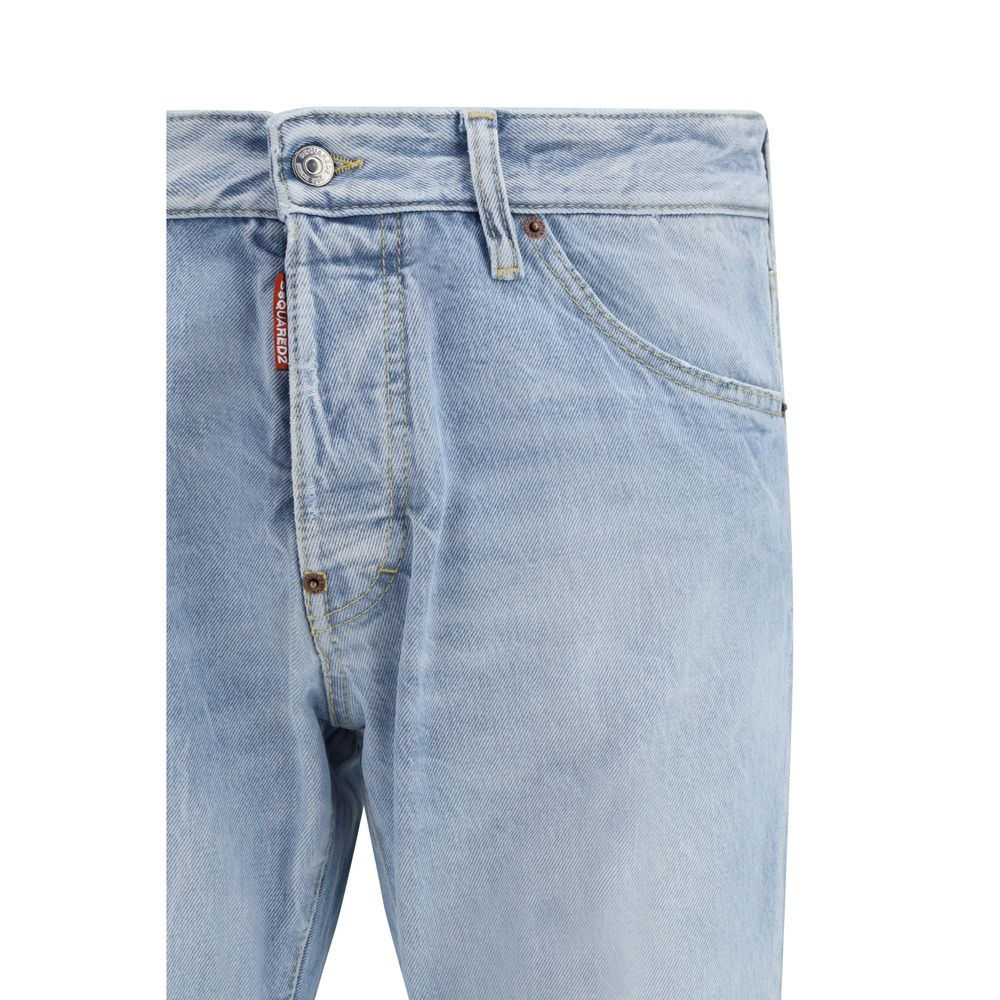 Dsquared² Jeans Blu in Cotone a Gamba Dritta