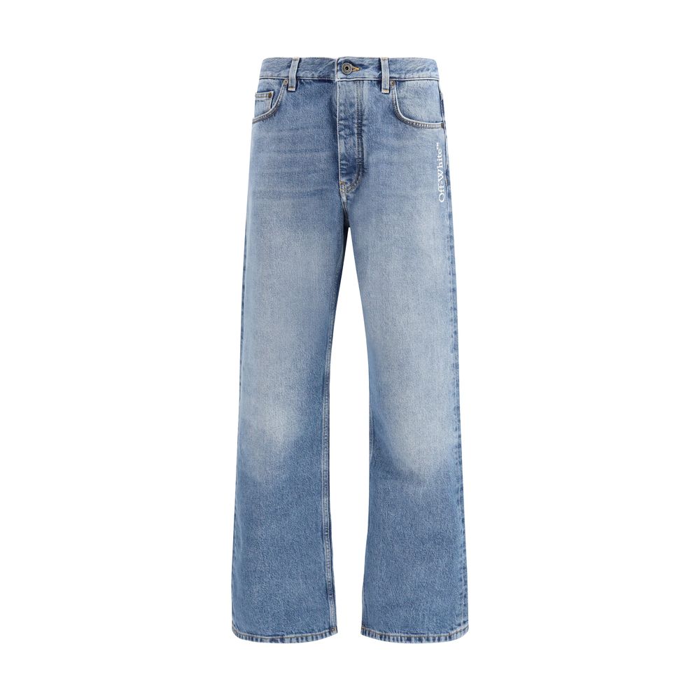 Off-White Jean décontracté en coton bleu