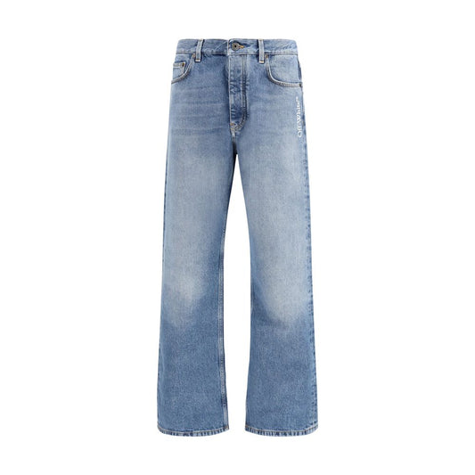 Jeans Off-White blu in cotone a vestibilità comoda