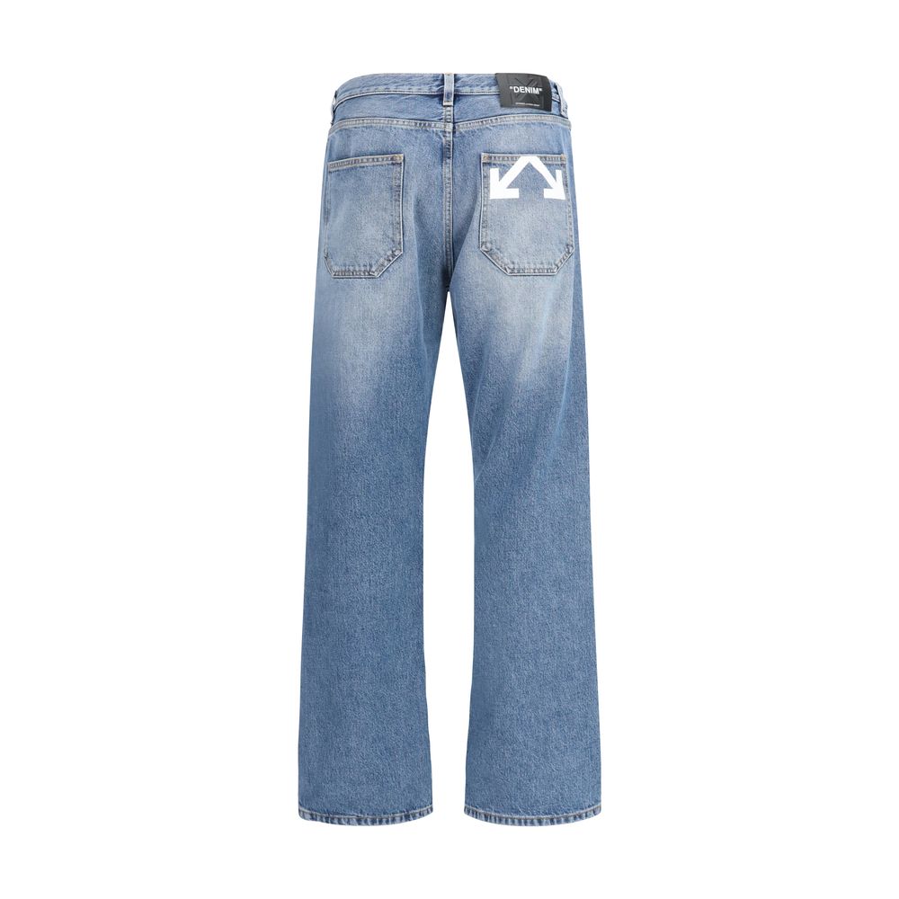 Off-White Jean décontracté en coton bleu