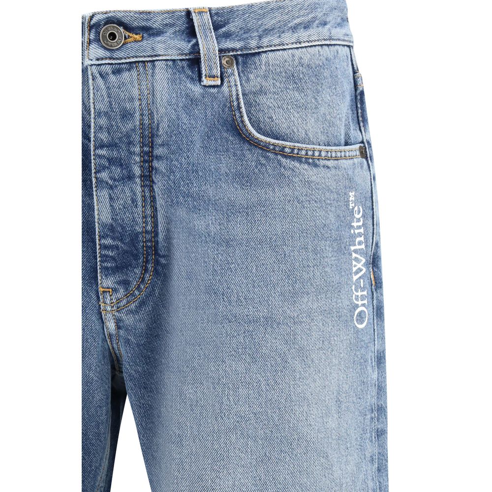 Off-White Jean décontracté en coton bleu