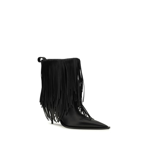 Stivaletti Balenciaga Bos Taurus in pelle di vitello nera