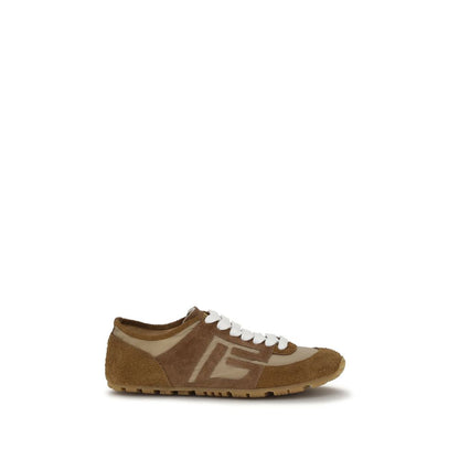 Balmain Sneakers Atletiche in Pelle di Vitello Beige Bos Taurus