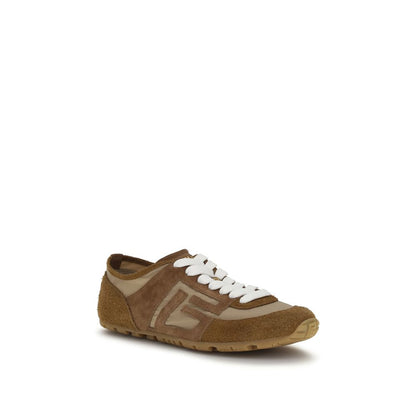 Balmain Sneakers Atletiche in Pelle di Vitello Beige Bos Taurus