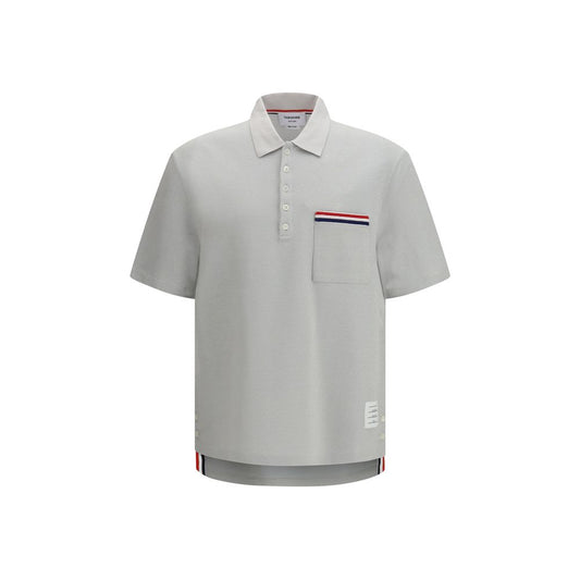 Polo in cotone grigio Thom Browne