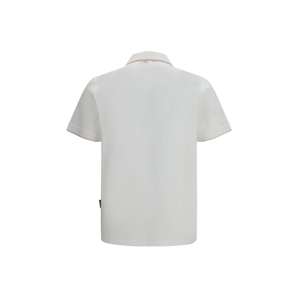 Polo en Coton Blanc MooRER