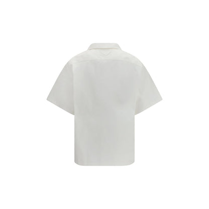 Camicia fantasia in cotone bianco Prada
