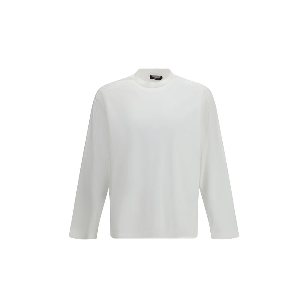 T-shirt blanc à manches longues en coton LAMINAR