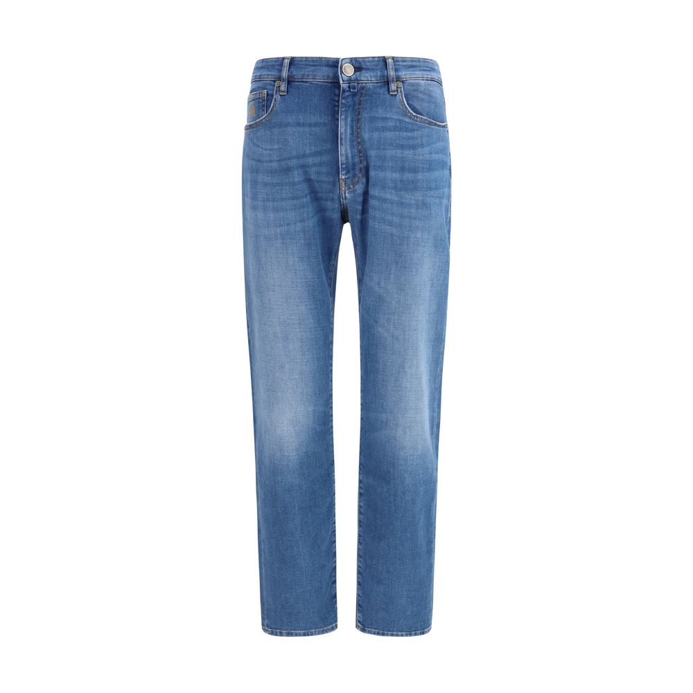 Jeans MooRER droits en coton bleu