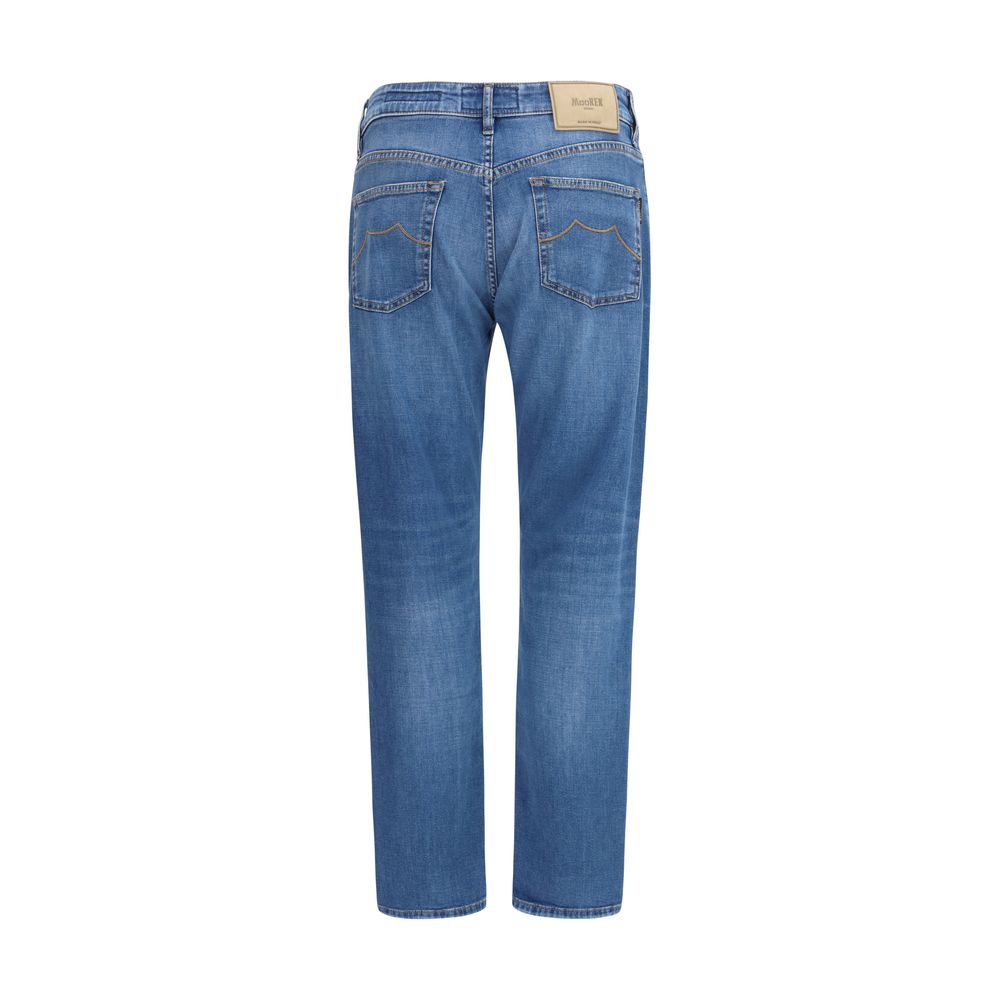 Jeans MooRER droits en coton bleu