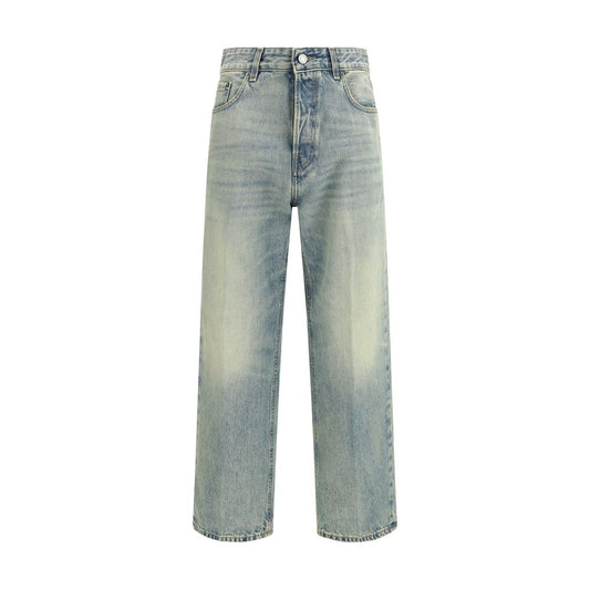 Jeans dritti in cotone blu Haikure