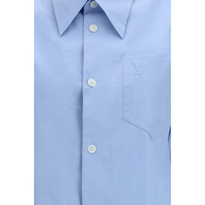 Camicia Elegante Ami Paris in Cotone Blu