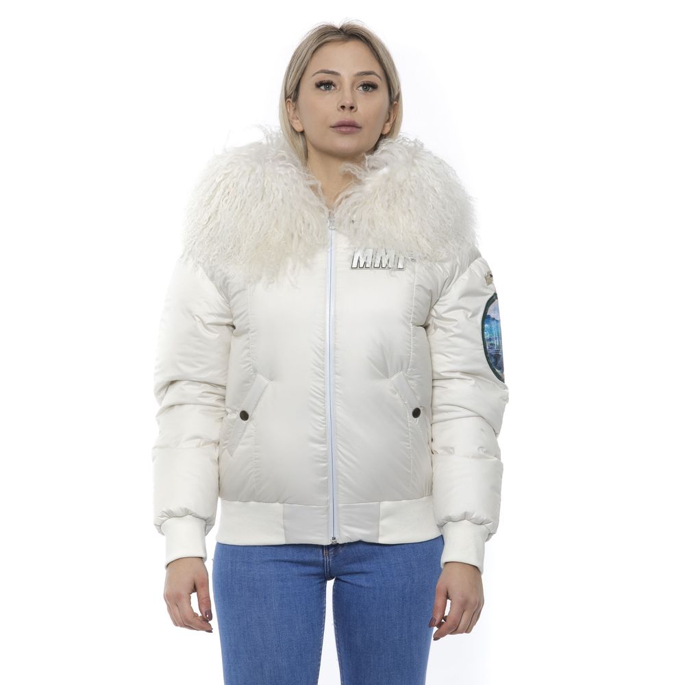 Mr&Mrs Italy Giubbotto Bomber da Donna in Poliestere Bianco