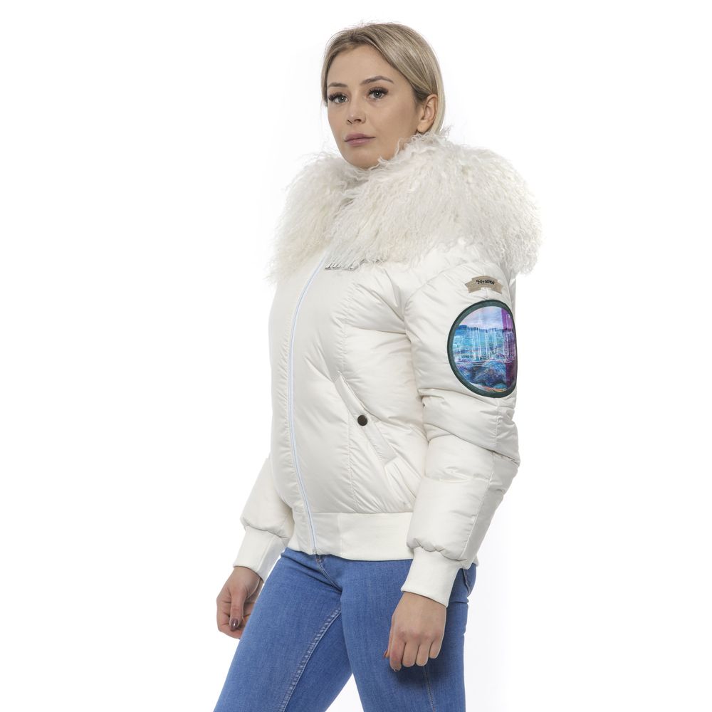 Mr&Mrs Italy Giubbotto Bomber da Donna in Poliestere Bianco