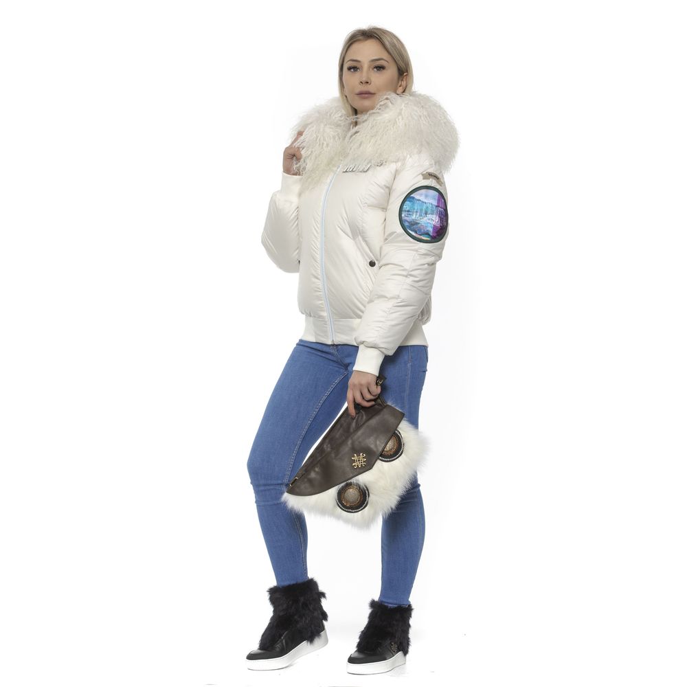 Mr&Mrs Italy Giubbotto Bomber da Donna in Poliestere Bianco