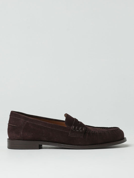Mocassini slip-on Emporio Armani in pelle scamosciata marrone