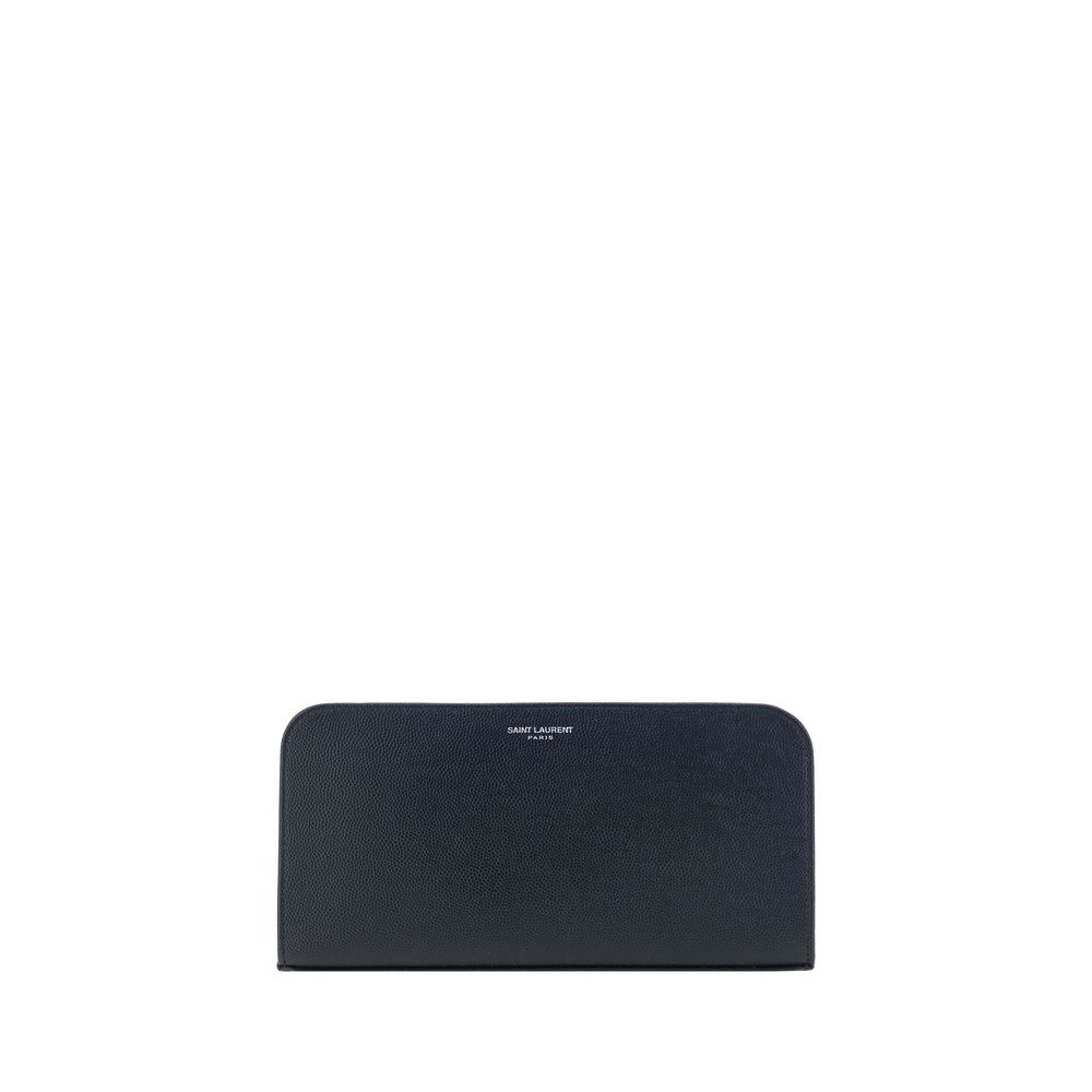 Portefeuille Bos Taurus en cuir de veau noir Saint Laurent