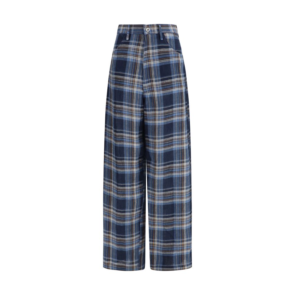 Pantaloni casual in lino blu MARBELL