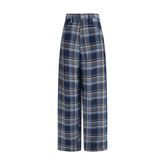 Pantaloni casual in lino blu MARBELL