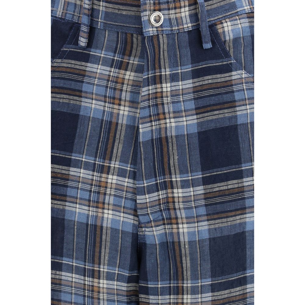 Pantaloni casual in lino blu MARBELL