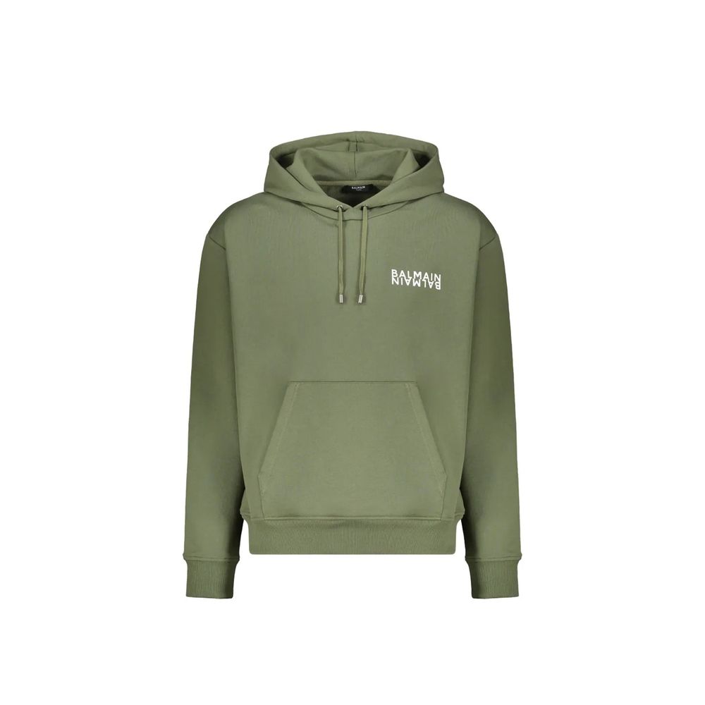 Sweat à capuche bicolore en coton Balmain