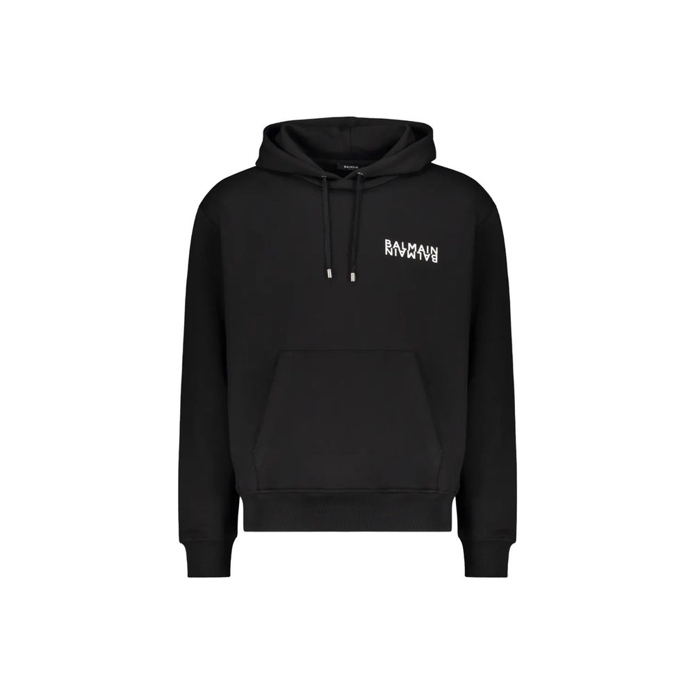 Sweat à capuche Balmain en coton noir