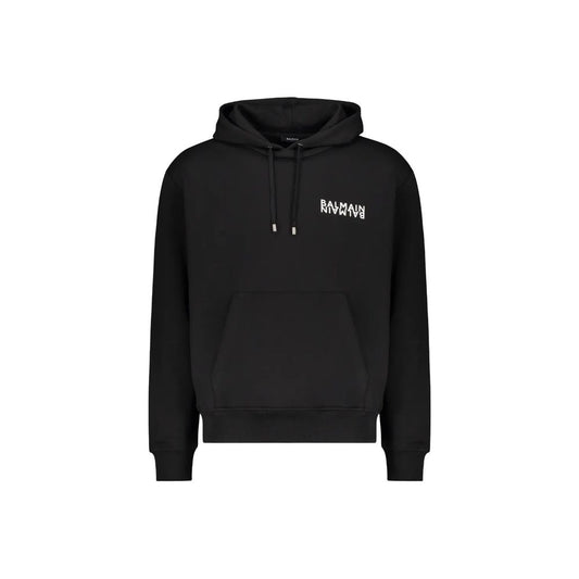 Felpa con cappuccio Balmain in cotone nero