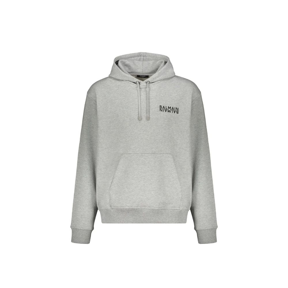 Sweat à capuche Balmain en coton gris