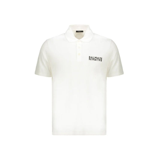 Polo Balmain in cotone bianco