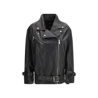 PINKO Giacca in Pelle di Agnello Nera