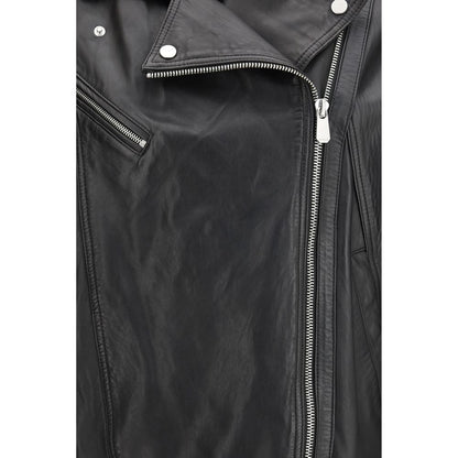 PINKO Giacca in Pelle di Agnello Nera