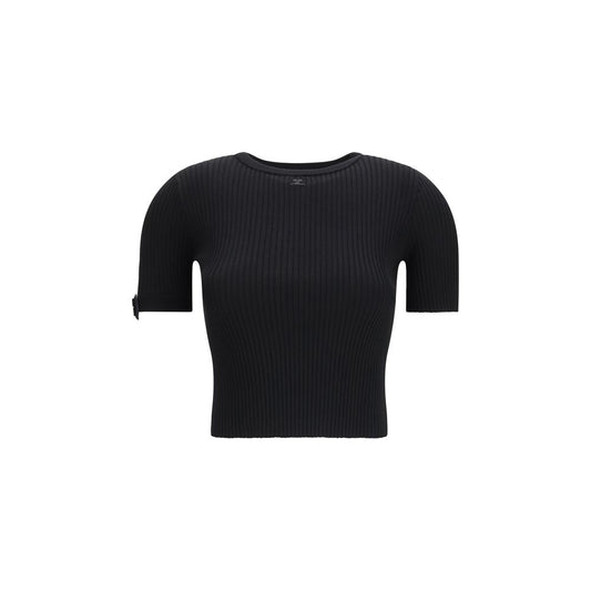 T-Shirt Courrèges Nera in Viscosa