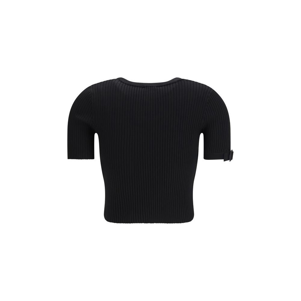 T-Shirt Courrèges Nera in Viscosa