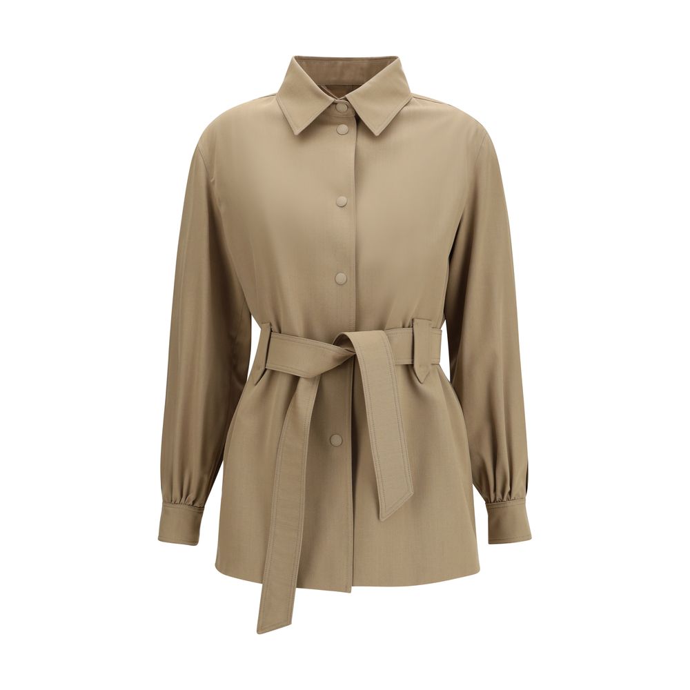 Max Mara Gilet Oves Aries Senza Maniche in Lana Marrone