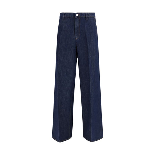 7FOR Jeans in Denim di Cotone Blu