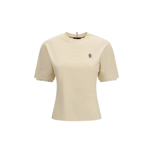 T-shirt Moncler Grenoble in cotone beige