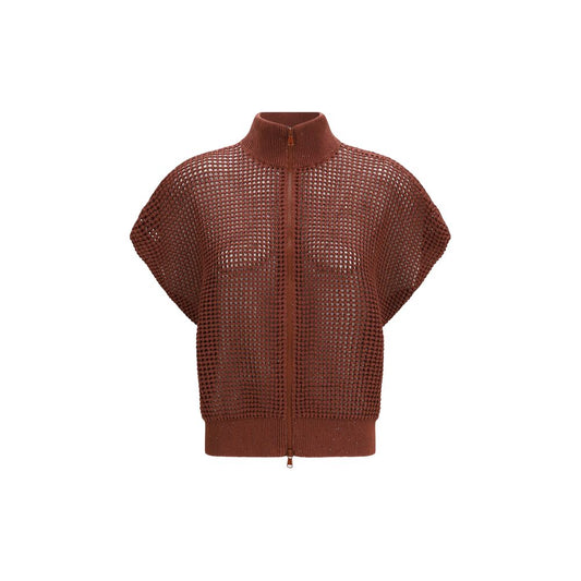 Felpa in cotone Brunello Cucinelli bordeaux