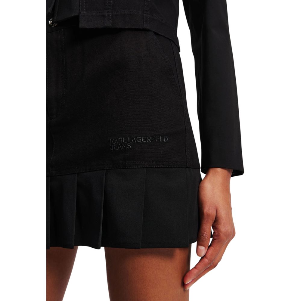 Mini-jupe en coton noir Karl Lagerfeld