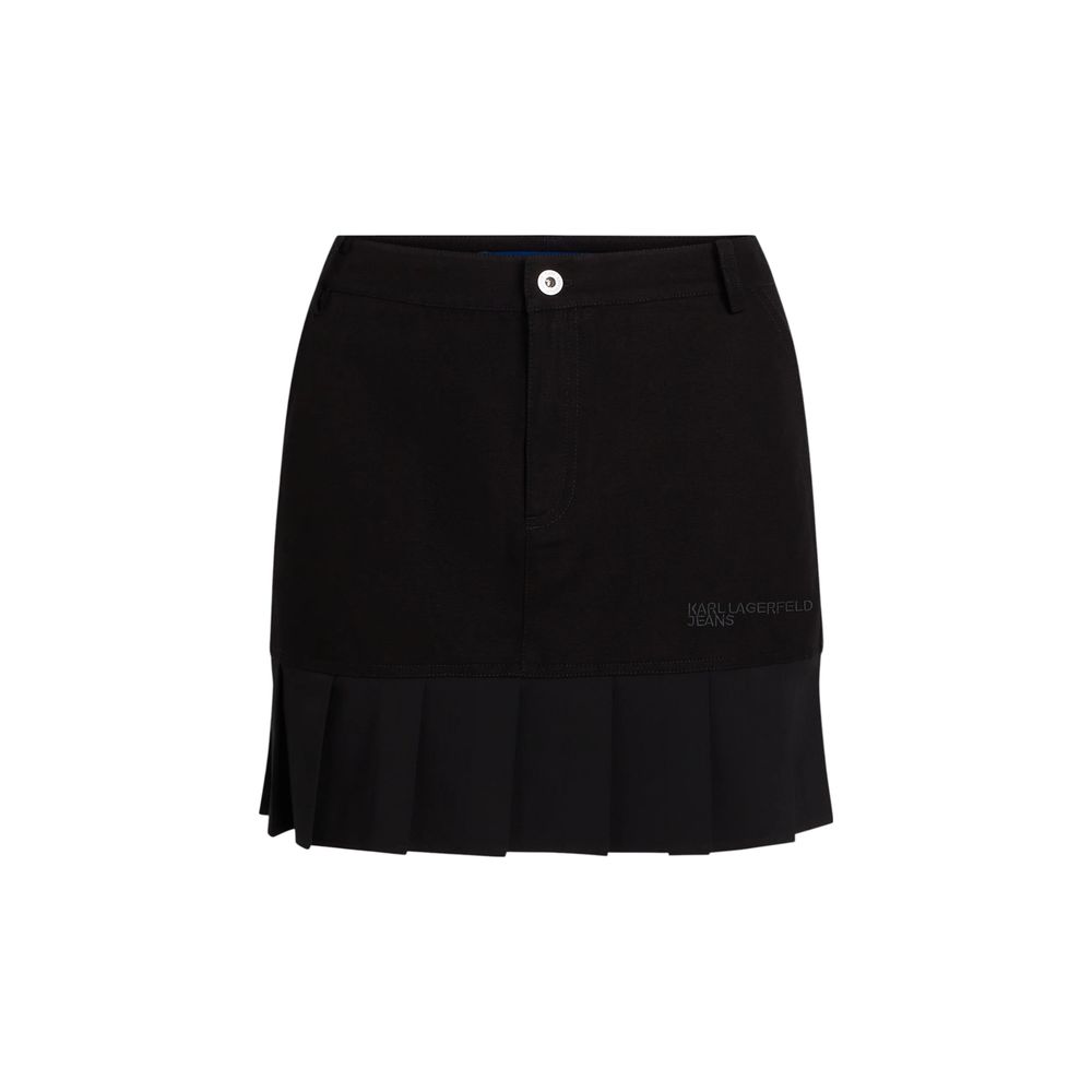 Mini-jupe en coton noir Karl Lagerfeld
