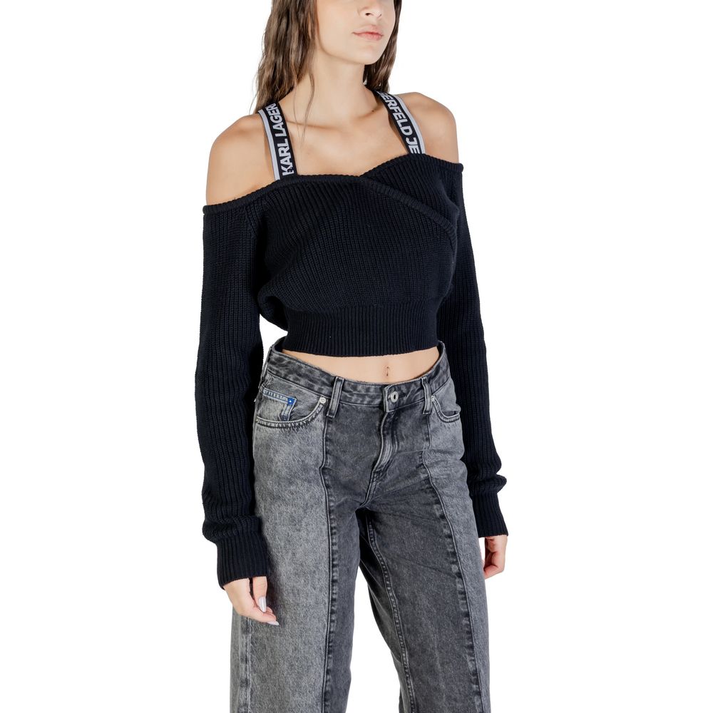 Sweat-shirt en coton noir Karl Lagerfeld
