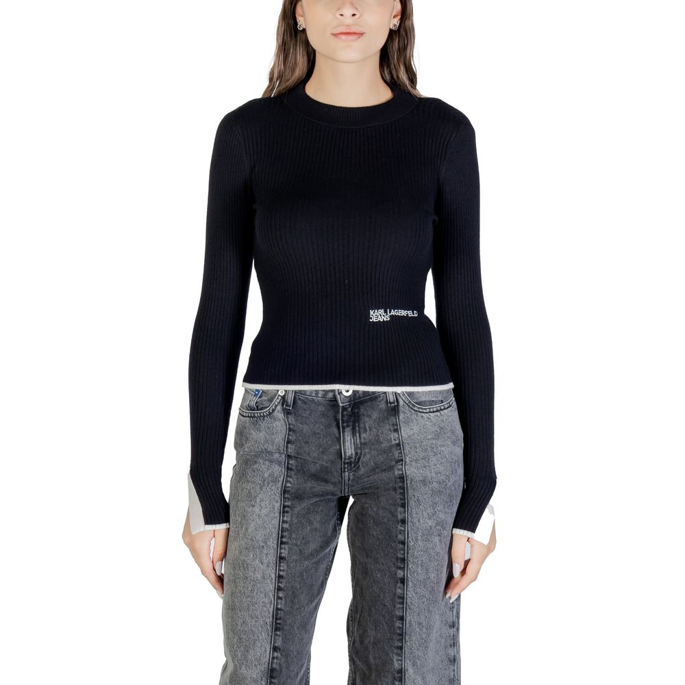 Sweat-shirt noir en viscose Karl Lagerfeld