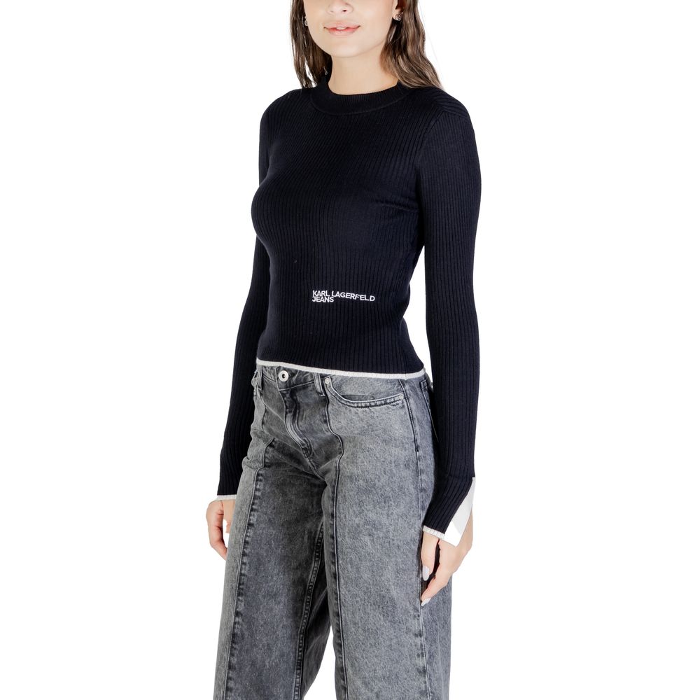 Sweat-shirt noir en viscose Karl Lagerfeld