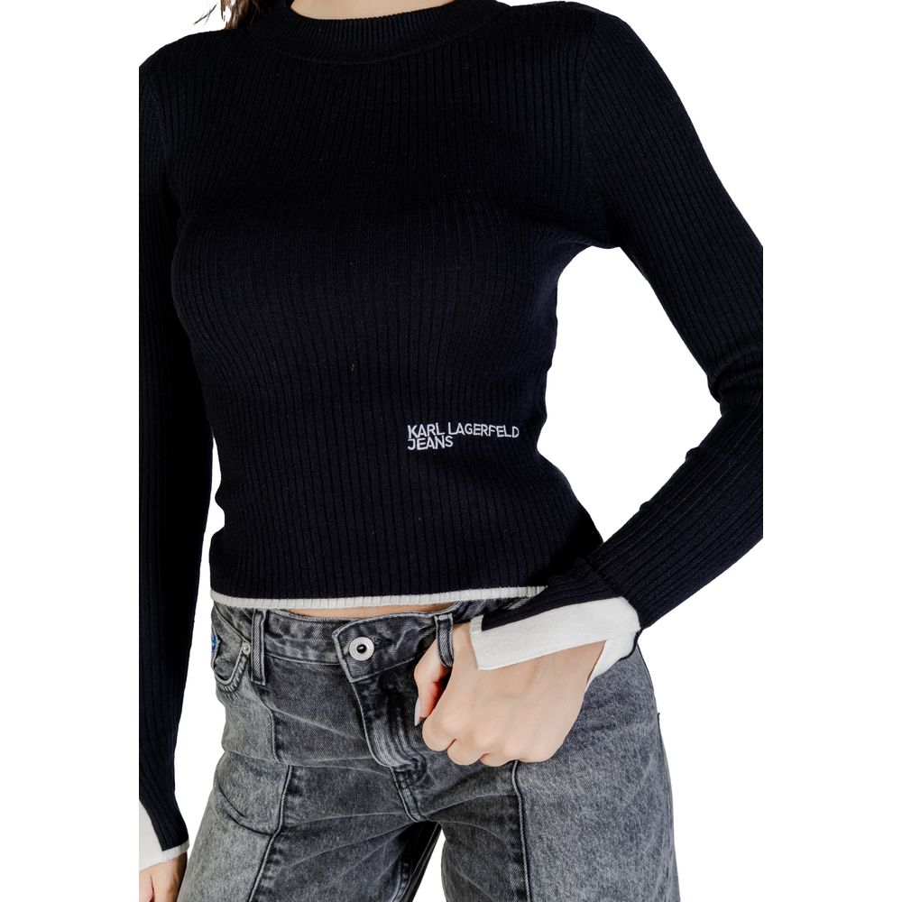 Sweat-shirt noir en viscose Karl Lagerfeld