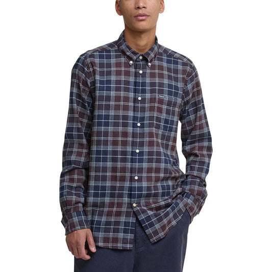 Camicia Barbour in cotone bicolore fantasia